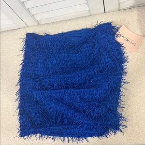 SHEIN Electric Blue Textured Mini Skirt